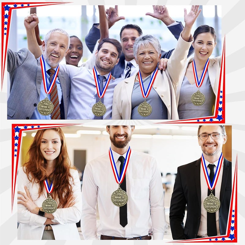 Quelay 30 Pcs 2'' Gold Awards Medals Bulk Winner Medals with Neck Ribbons Encourage Team Participation for Adults Trophy Award Prize Gift Competitions Graduation Party - Image 5